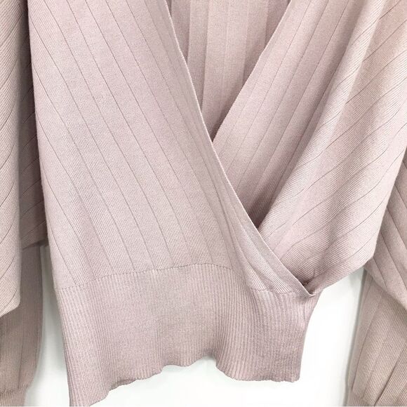 Cozy Co. by Cozy Casual Soft Mauve Wrap Front V Neck Sweater- New With Tags - Picture 7 of 12